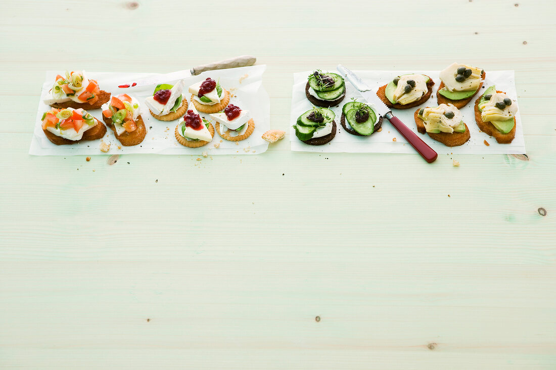 Vegetarisch, vier schnelle Häp pchen