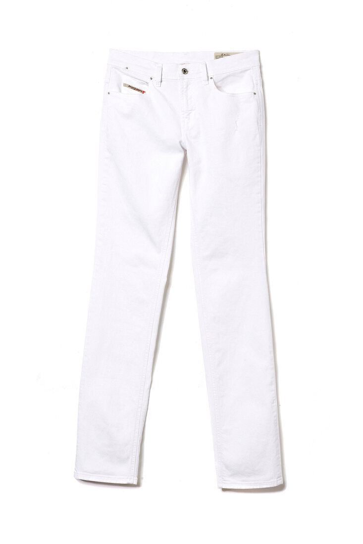 White jeans on white background