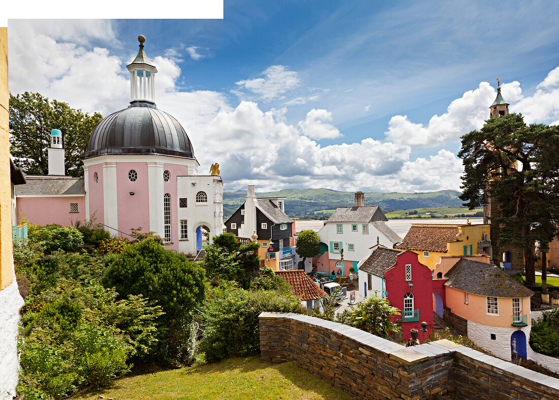 Dome gallery in Portmeirion village in Gwynedd, Wales, UK