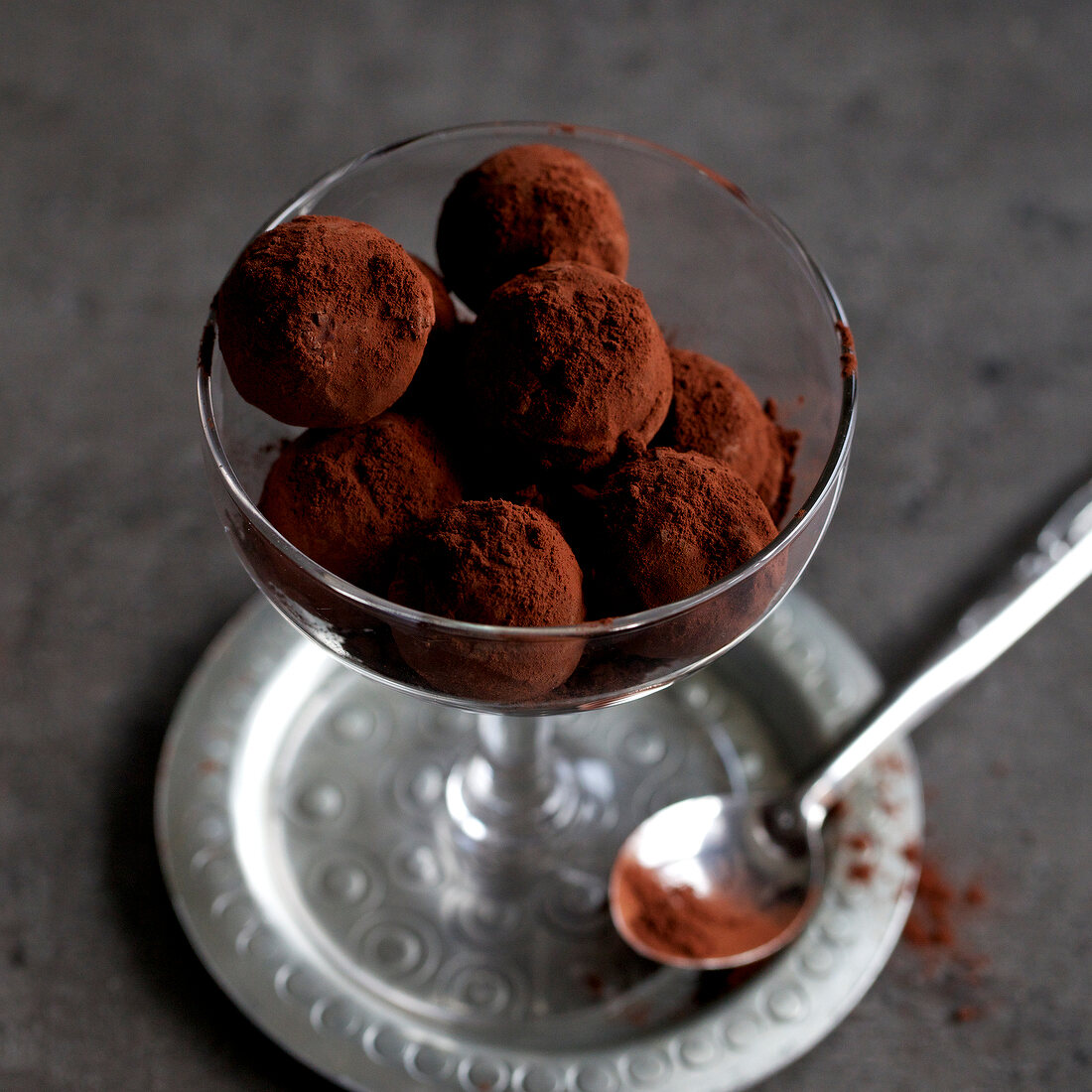 Rum truffle in glass