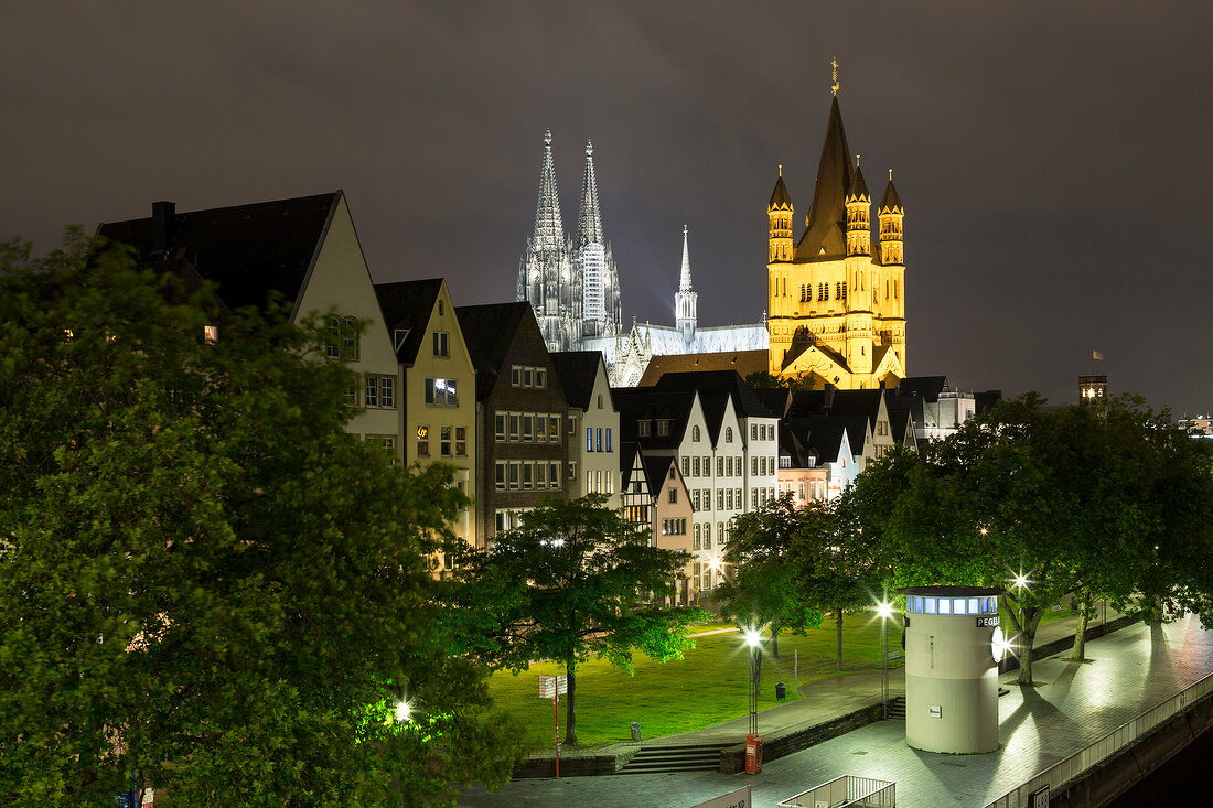 Hohenzollern Bridge with Cologne cathedral of St.Peter and Maria across Rhine, Germany