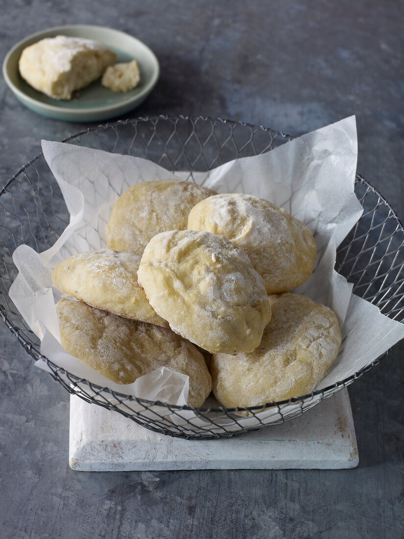 Potato bread in basket