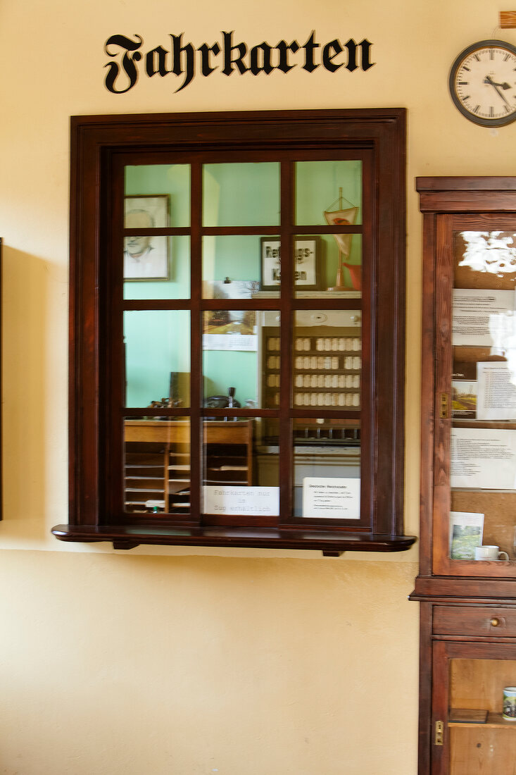 Funicular ticket office in Zittau narrow gauge railway, Saxony, Germany