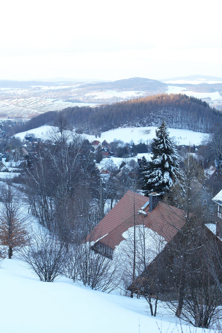 Oberlausitzer Bergland, Landschaft, Blick auf das Tal, Wald, Wälder