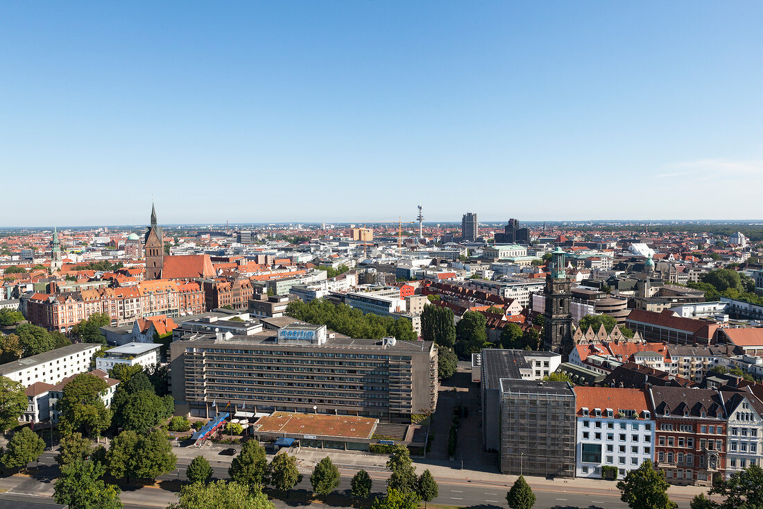 Hannover, Blick vom Neuen Rathaus, Innenstadt