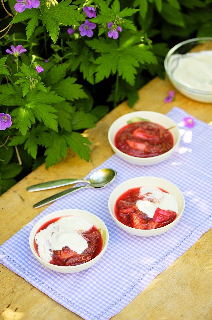 Rhabarberkompott mit Joghurt