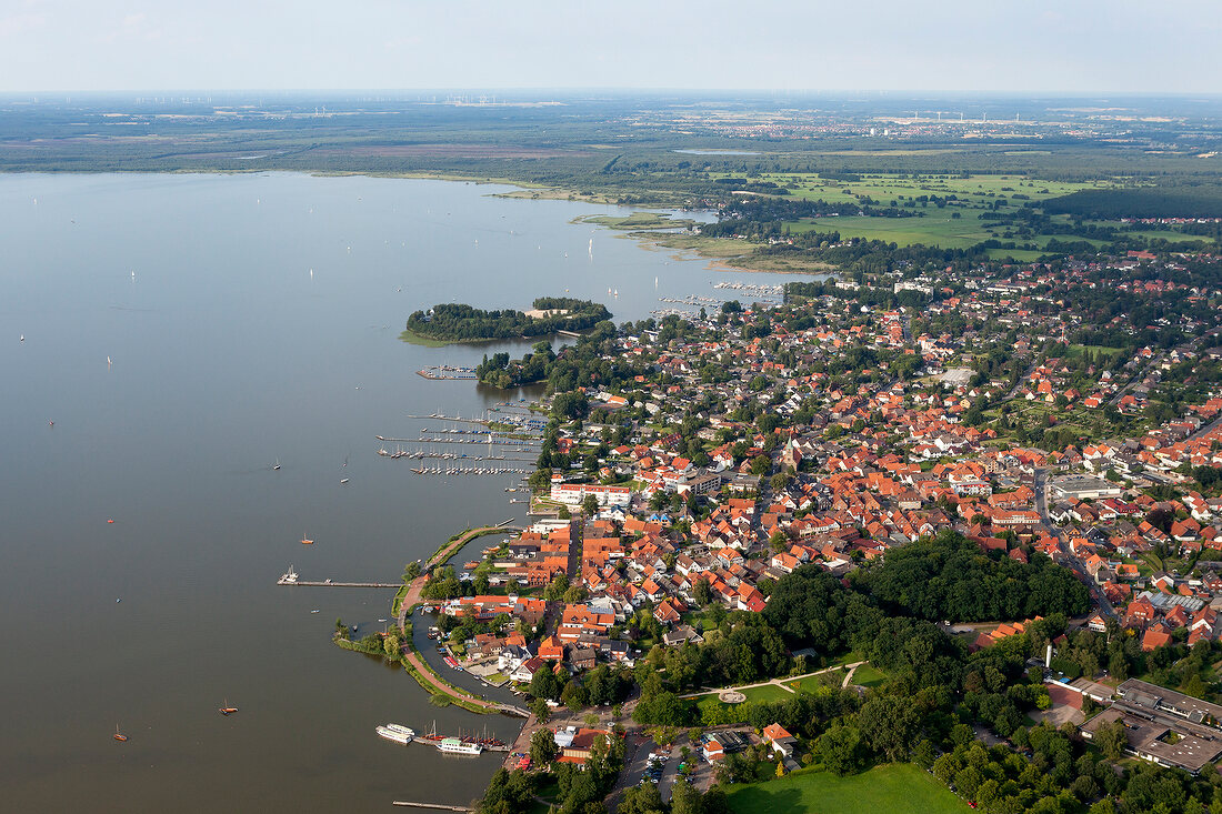 City view of Steinhude, Hanover, aerial view