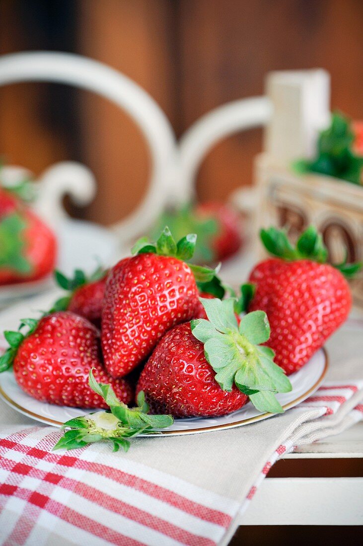 Erdbeeren auf Teller