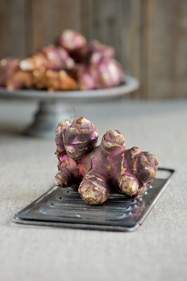 Baked artichokes on tray