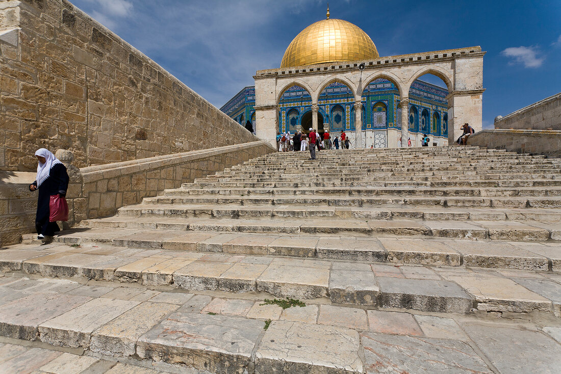 Israel, Jerusalem, Tempelberg, Felsendom, Touristen