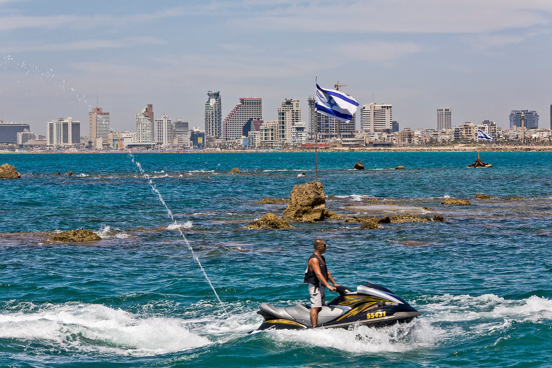 Israel, Tel Aviv, Mittelmeer, Jet-Ski