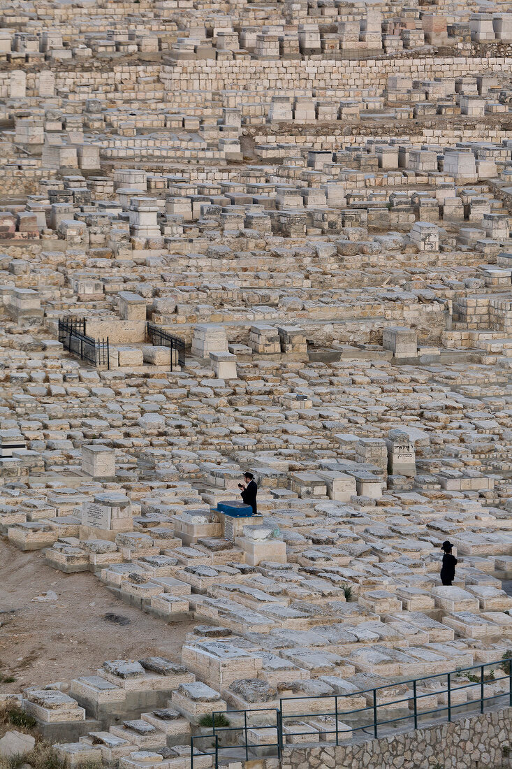 View of Mount Olives Jewish Cemetery at Jerusalem, Israel