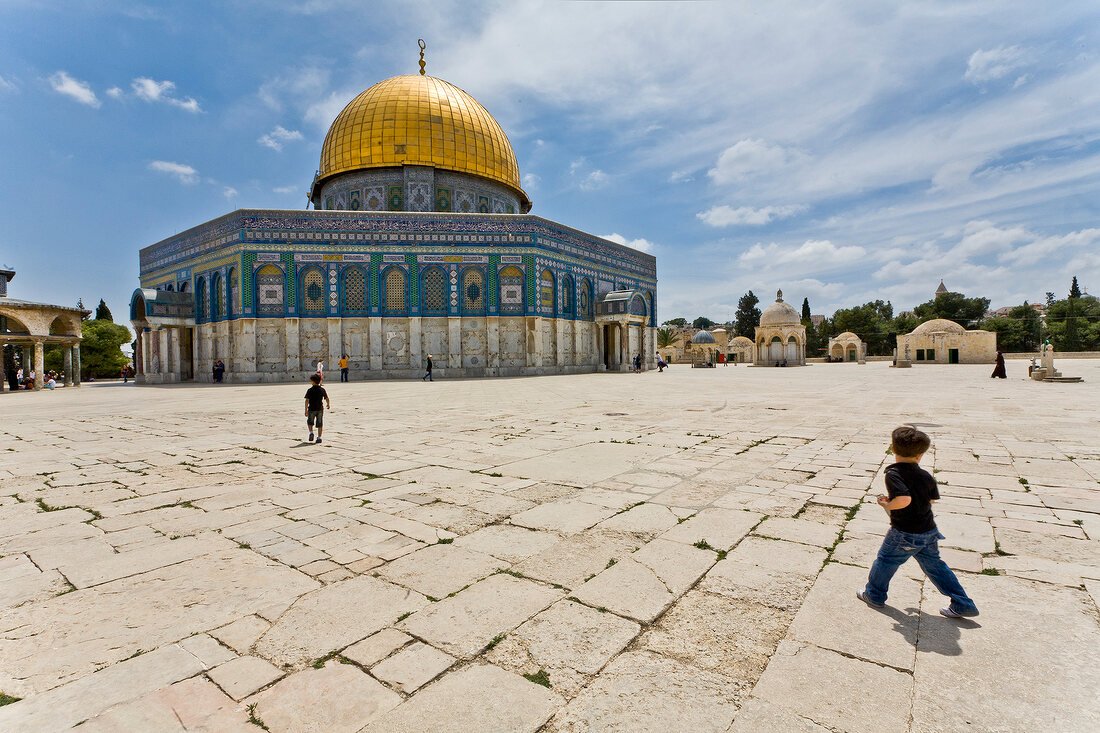 Israel, Jerusalem, Tempelberg, Felsendom, Platz, Menschen