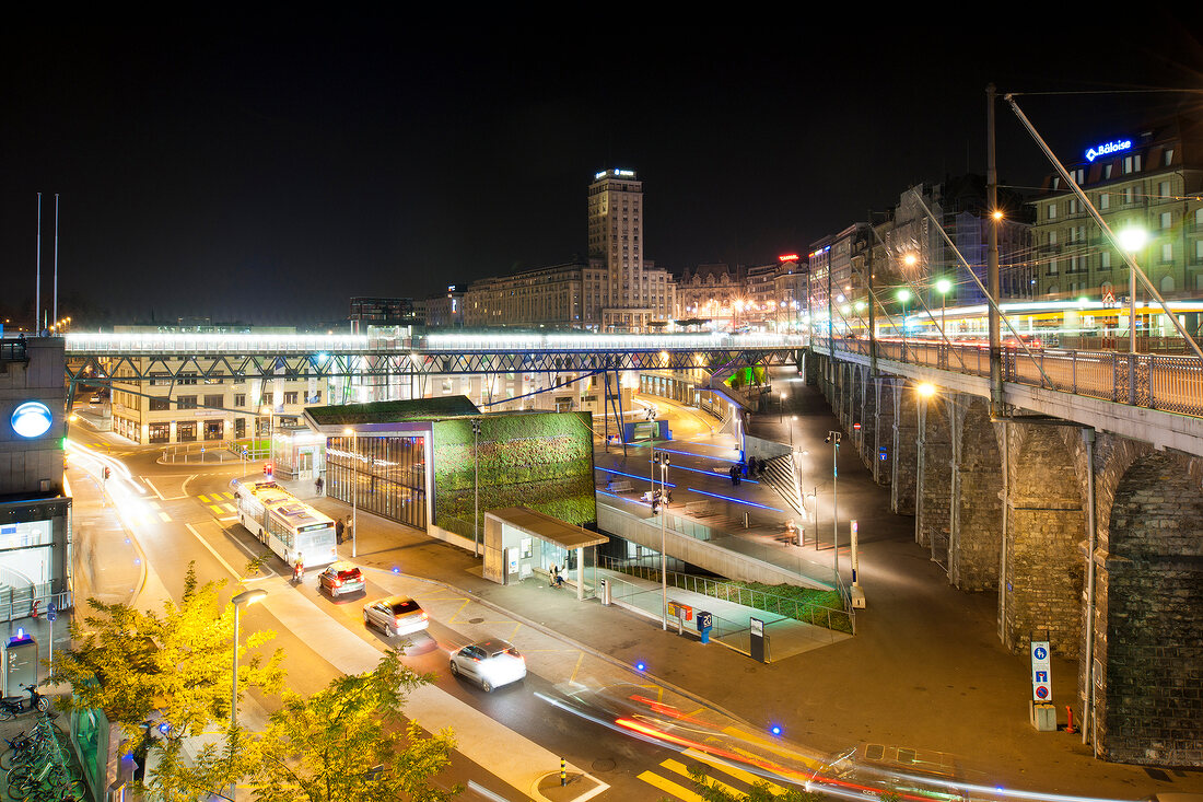 View of Place de l'Europe in Lausanne, Canton of Vaud, Switzerland