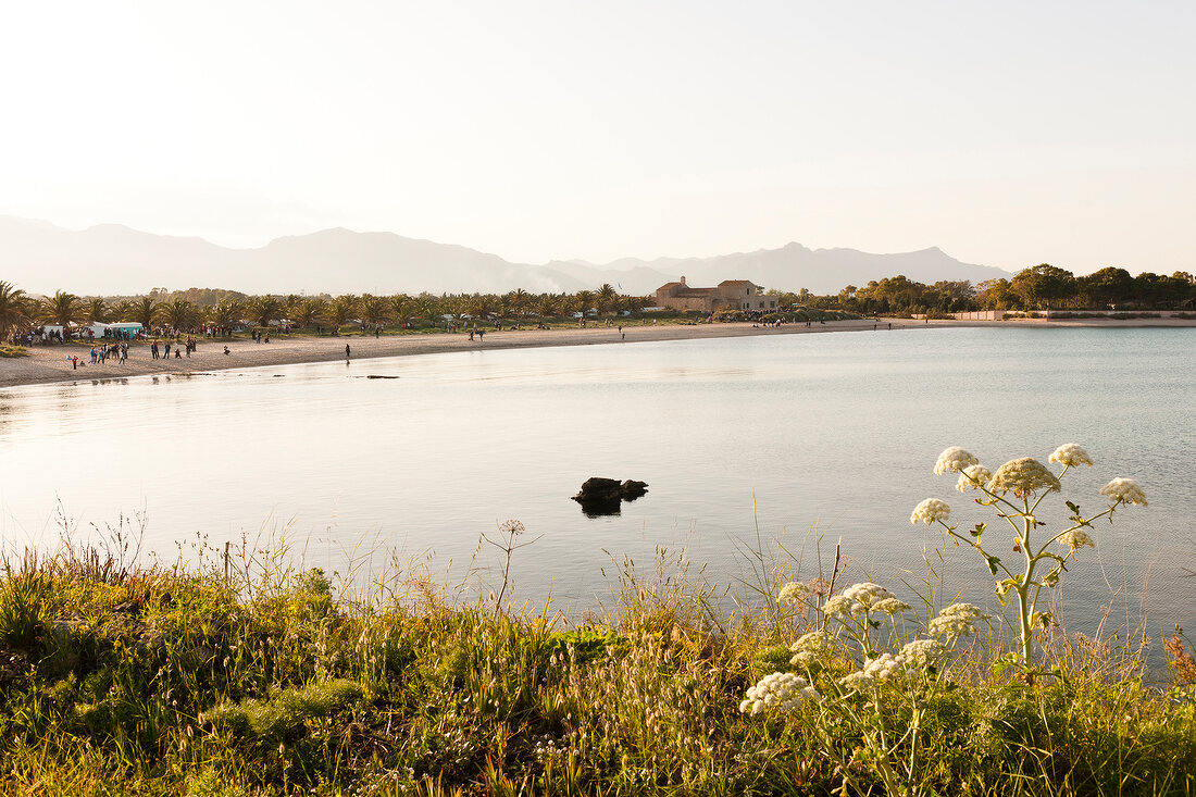 View of landscape and bay at Nora, Cagliari, Sardinia, Italy