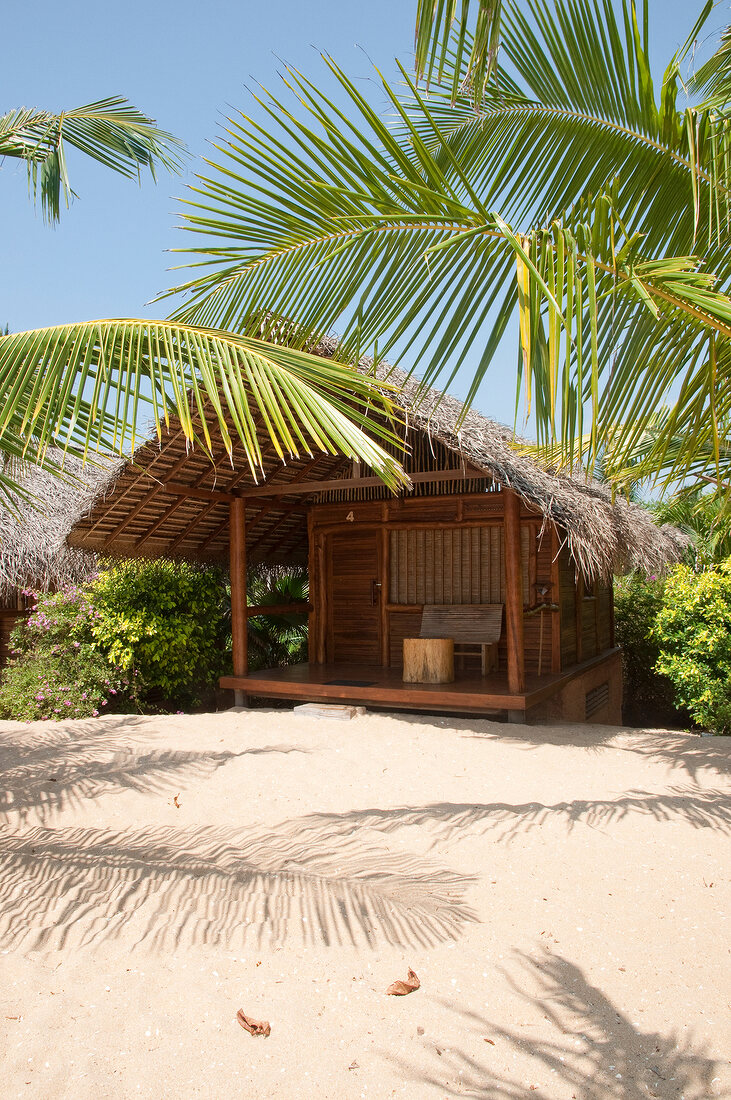 Sri Lanka, Südküste, Tangalle, Hotel Mangrove Garden, Hütte, Strand