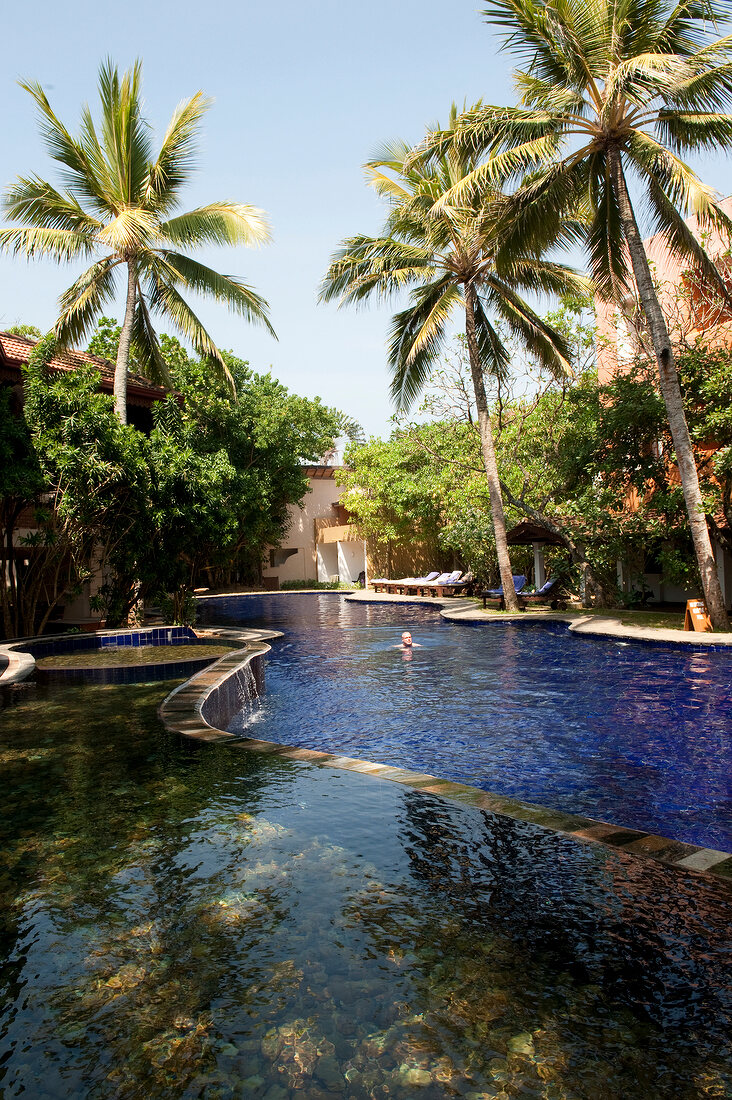 Sri Lanka, Beruwala, Barberyn Reef Ayurveda Resort, Pool, Palmen