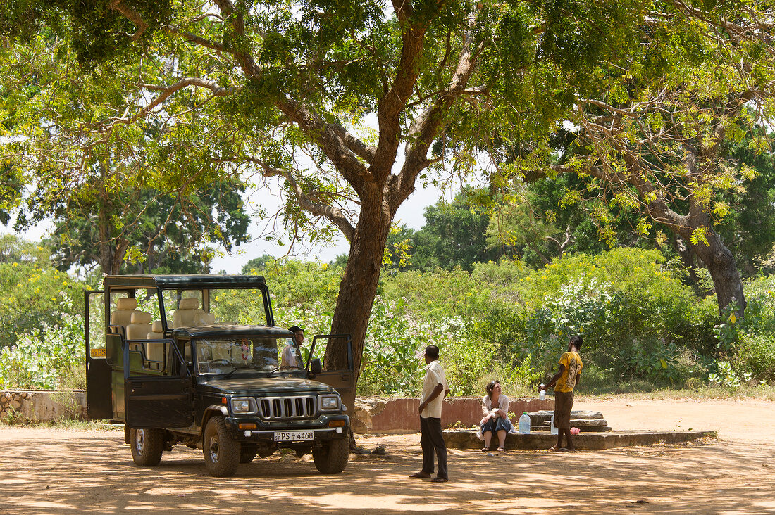 People in jeep safari at Yala National Park, Colombo, Southern Province, Sri Lanka