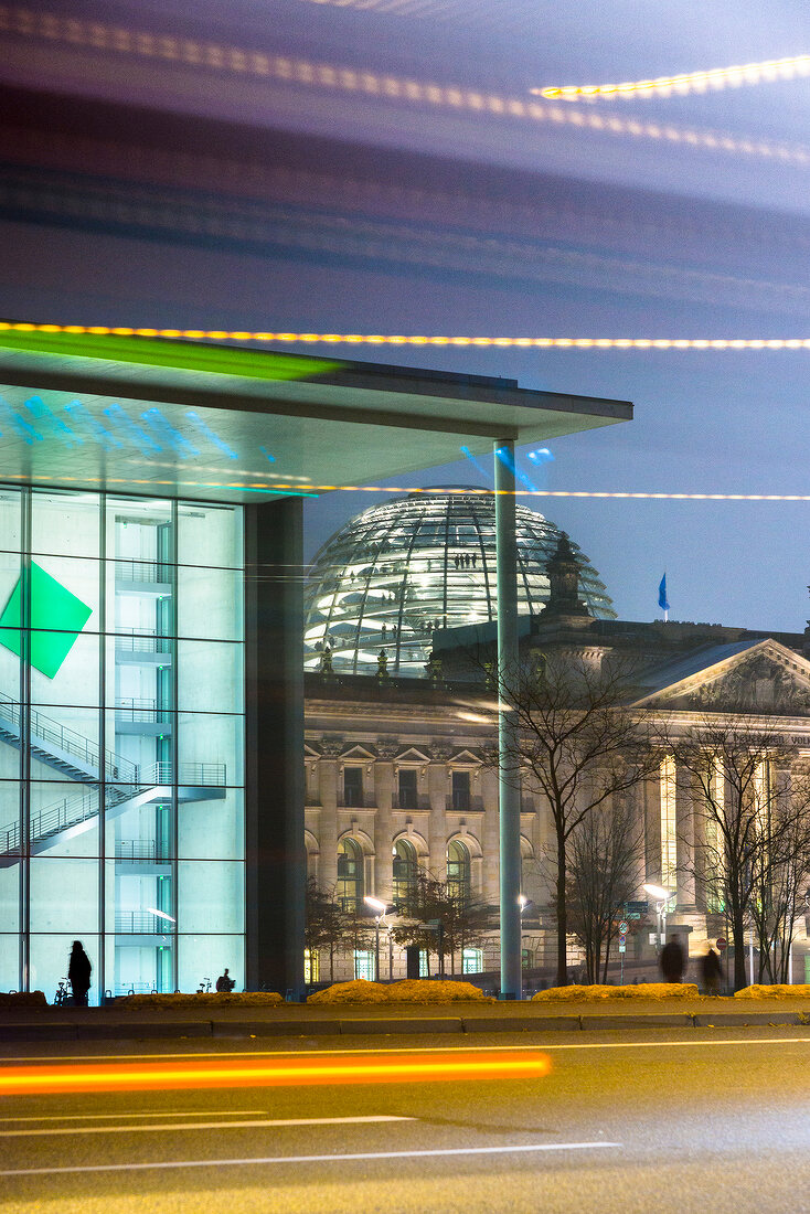 Berlin, Regierungsviertel, Reichstag Reichstagsgebäude, Lichter
