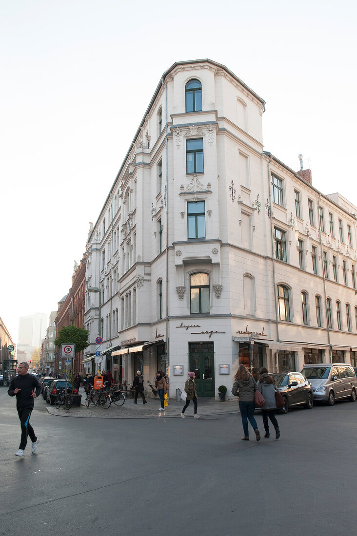 View of Keyser Soze restaurant on Tucholskystrabe street, Berlin, Germany