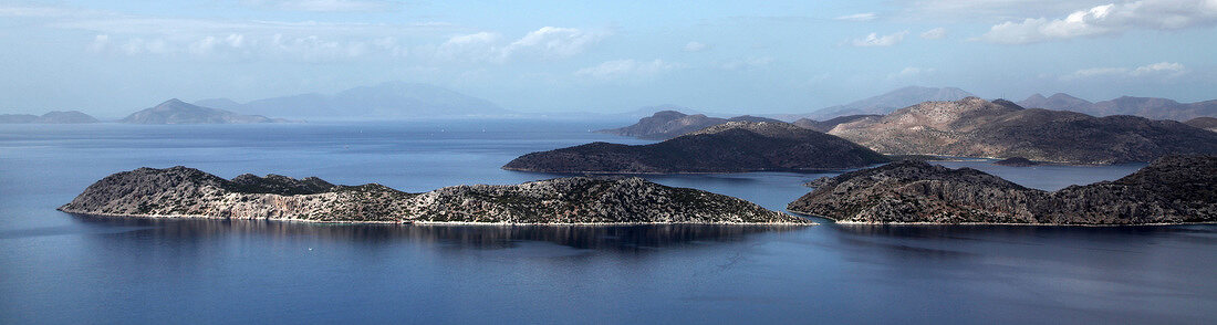 Panoramic view of Datca Peninsula in Aegean Sea, Turkey