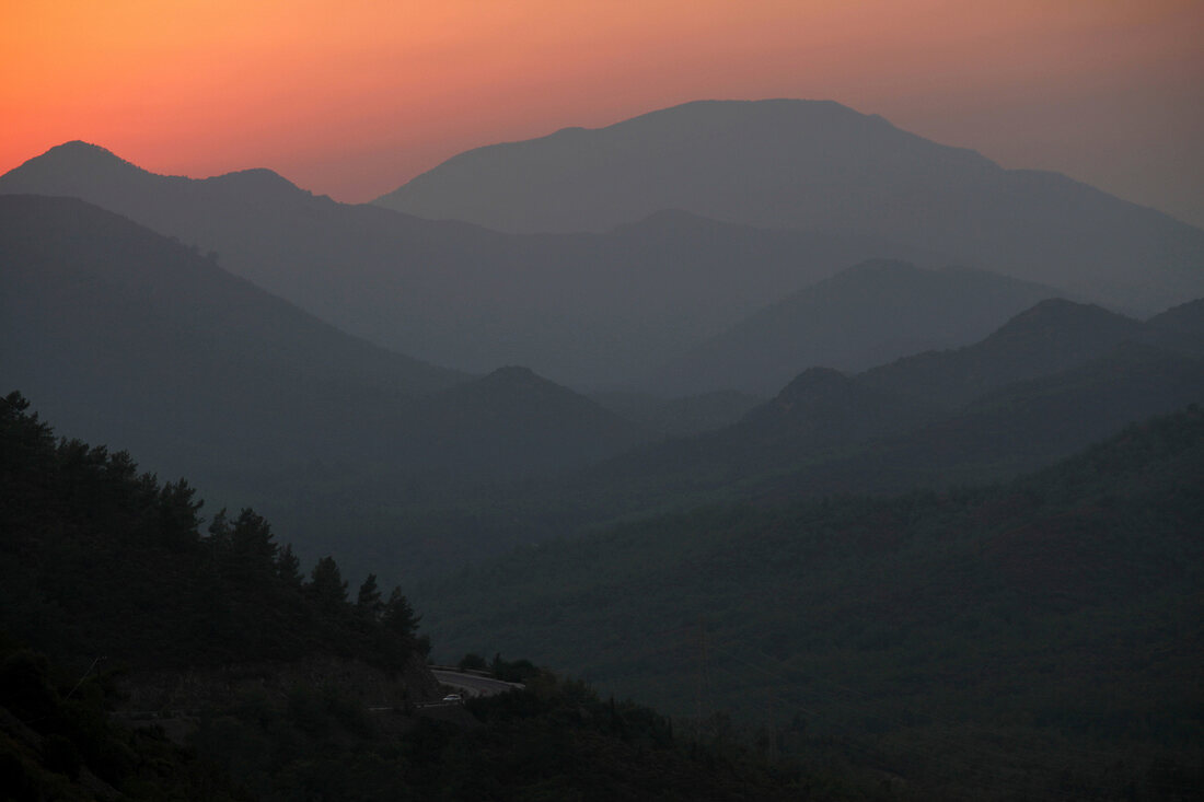 Türkei, Türkische Ägäis, Halbinsel Resadiye, Sonnenuntergang