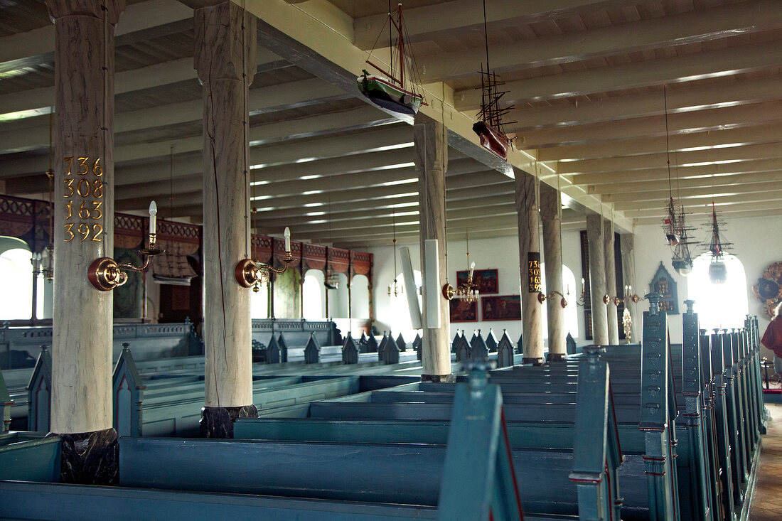 Interior of church in Fano, Denmark