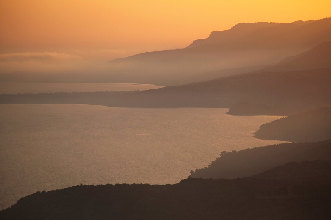 Coast of Assos at sunset, Aegean Sea, Turkey