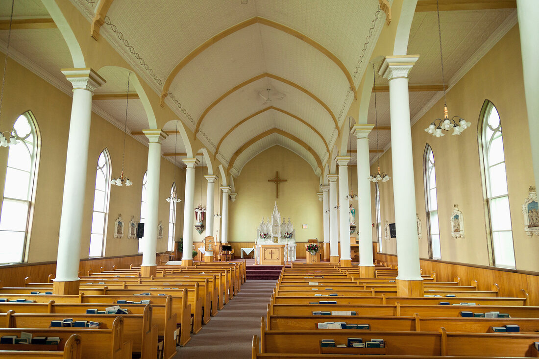 Interior of Church in Cape Breton Island, Canada