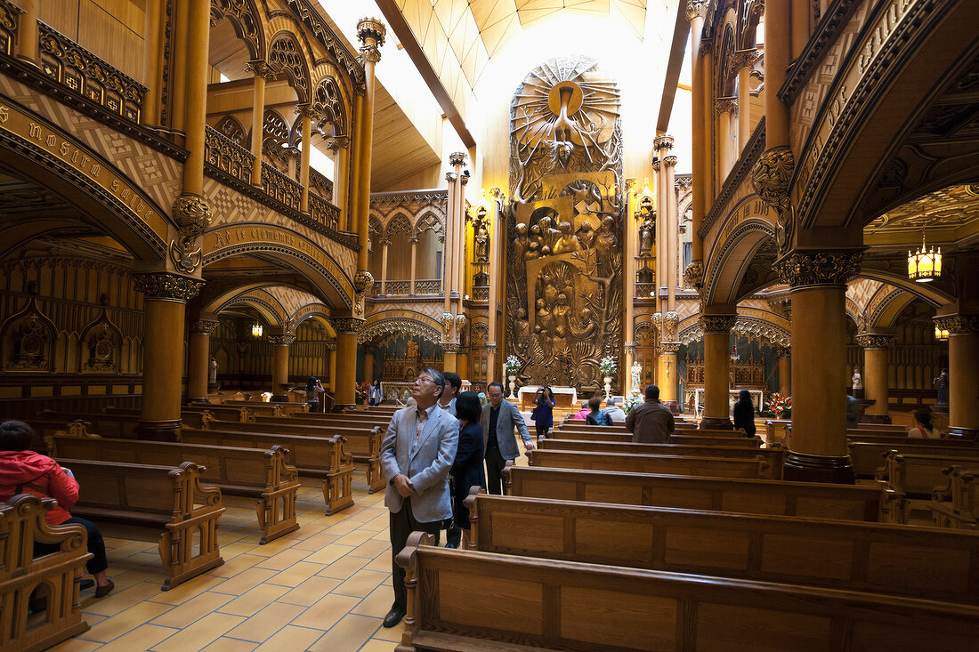 People in Chapel of Notre Dame Basilica, Montreal, Canada