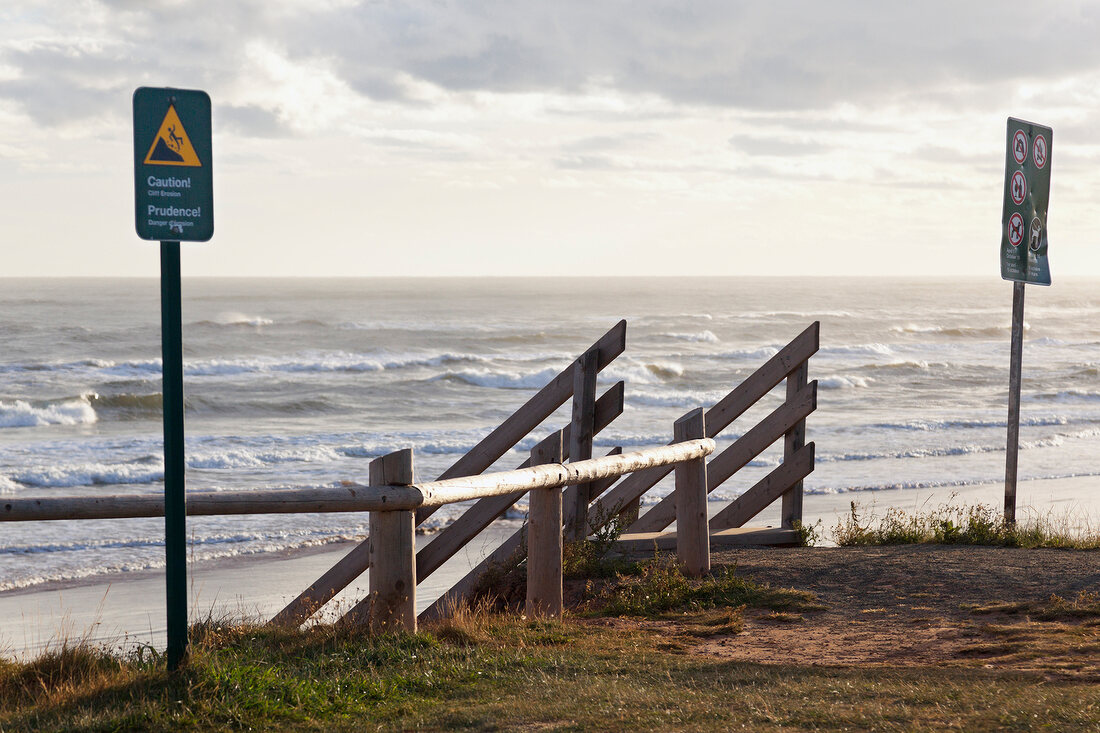 Sign board at Brackley Dalvay beach, Prince Edward Island, Canada