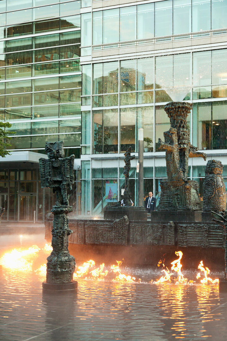 Fountain in front of Montreal Convention Centre in Jean-Paul Riopelle, Montreal, Canada