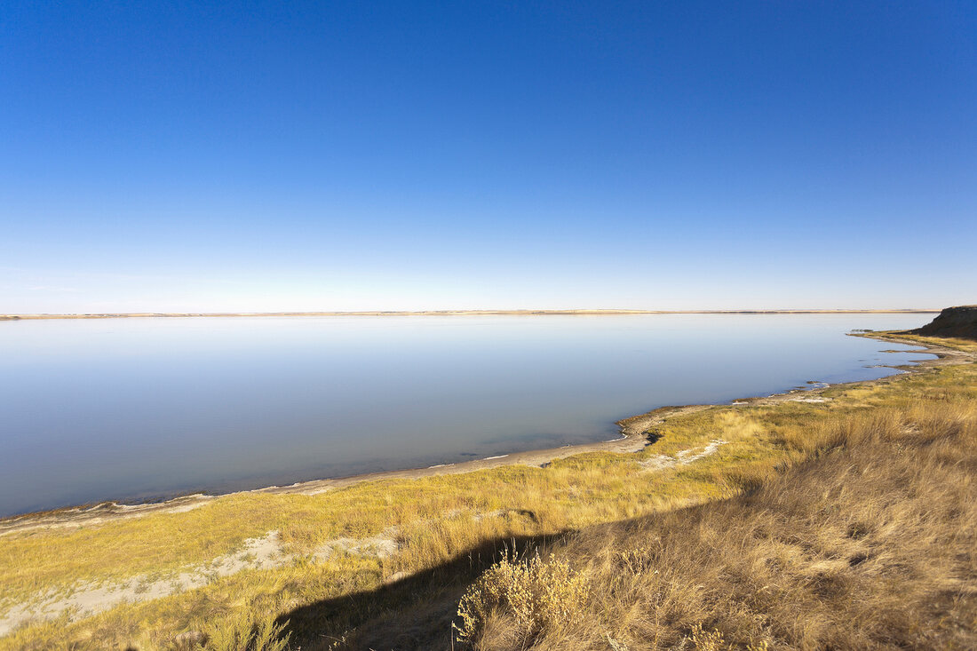 Landscape view of Rockin Beach Park near Rockglen, Saskatchewan, Canada