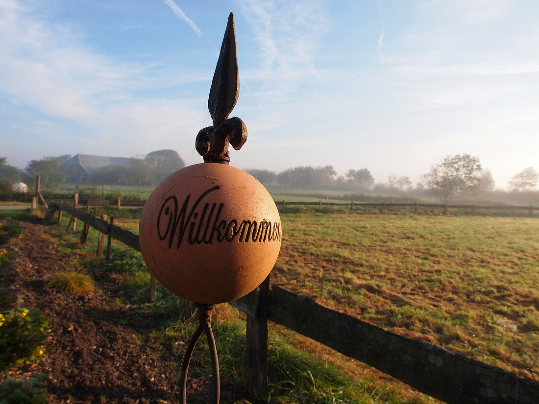 View of fields at Spiekeroog, Neuharlingersiel, Saxony, Germany