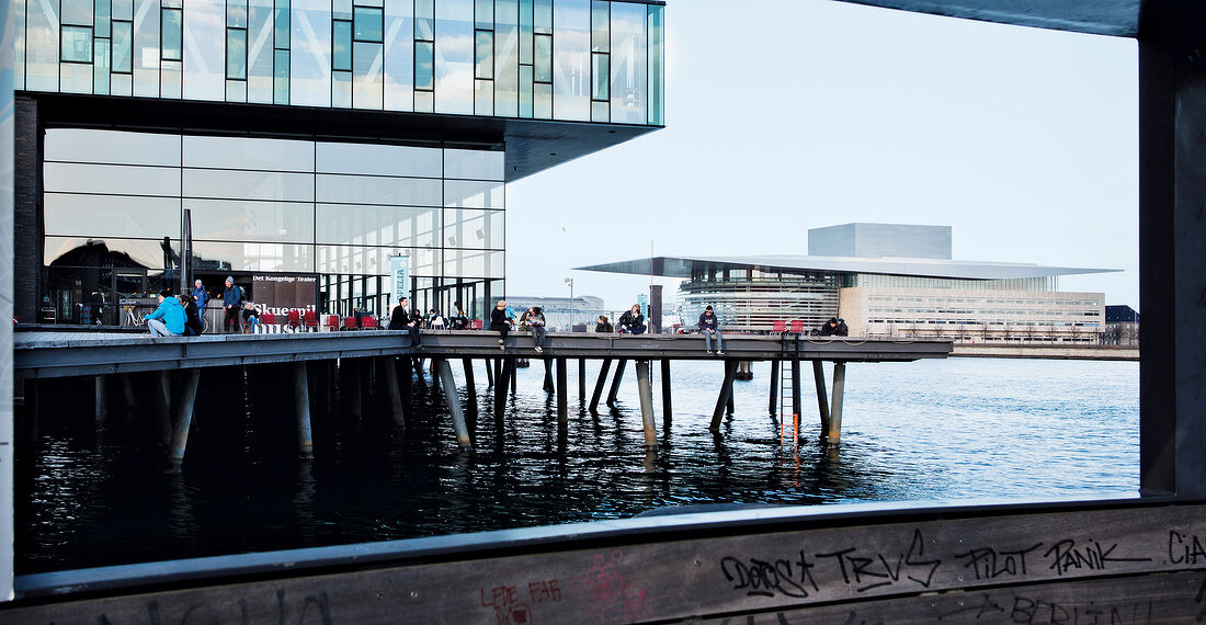 Innenhafen, Schauspielhaus, Oper, Glas, Steg, Wasser, Kopenhagen