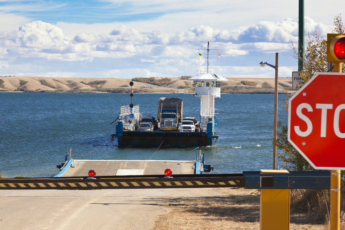 Kanada, Saskatchewan, Autofähre über den Diefenbaker Lake