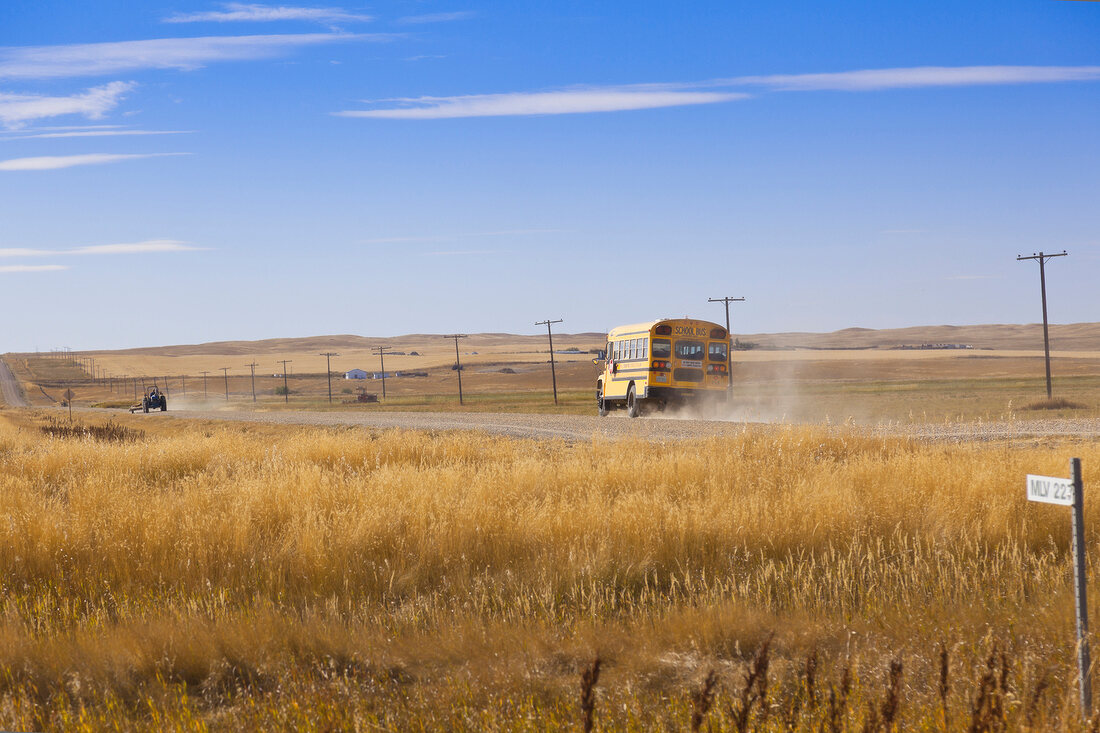 Kanada, Saskatchewan, Highway 4 North, Schulbus