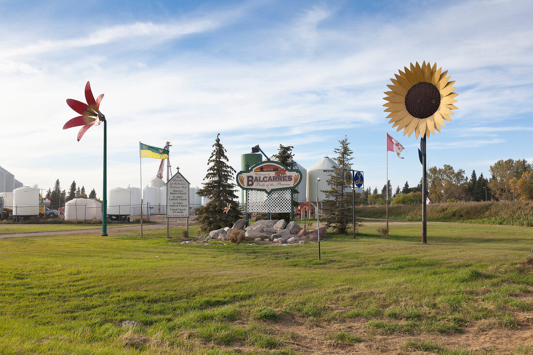 Kanada, Saskatchewan, Ortseinfahrt Balcarres