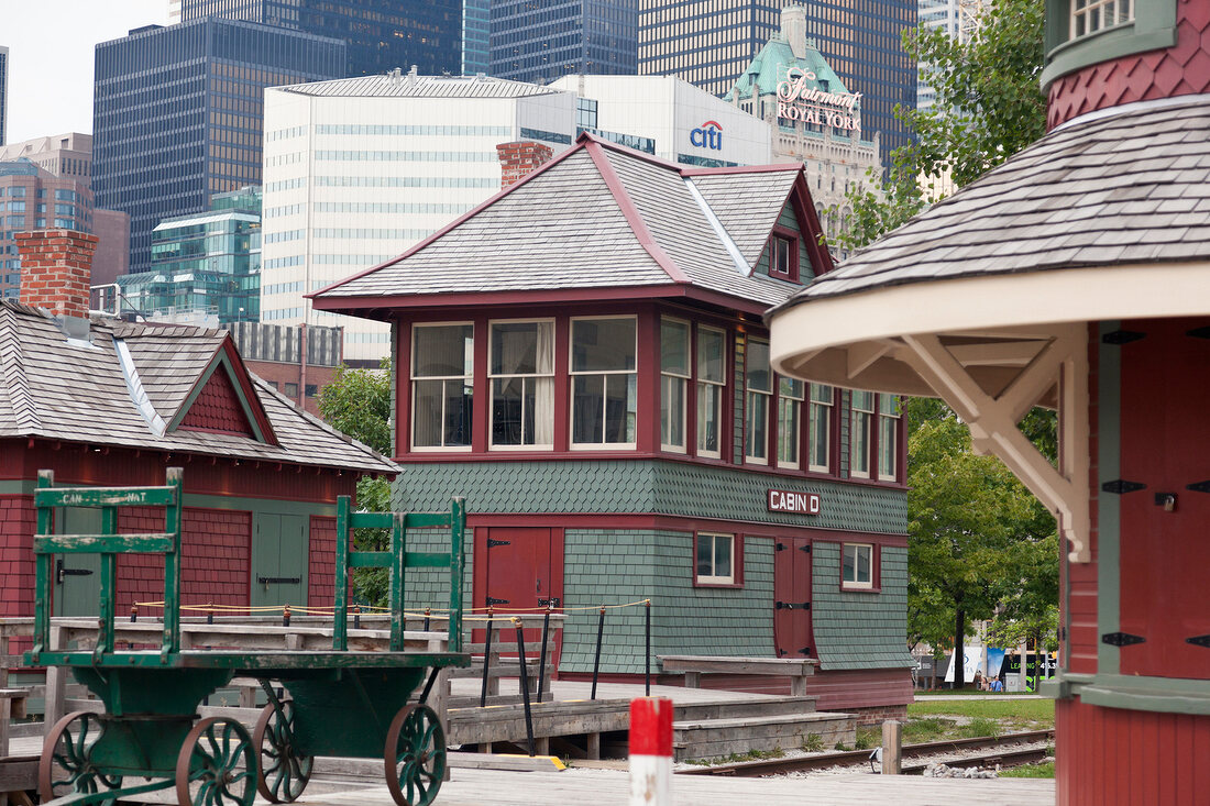 View of train station, museum and site of roundhouse, Toronto, Canada