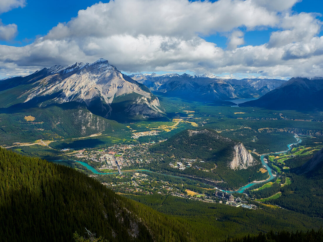 View of Banff National Park, Banff Bow and Valley from Alberta, Canada