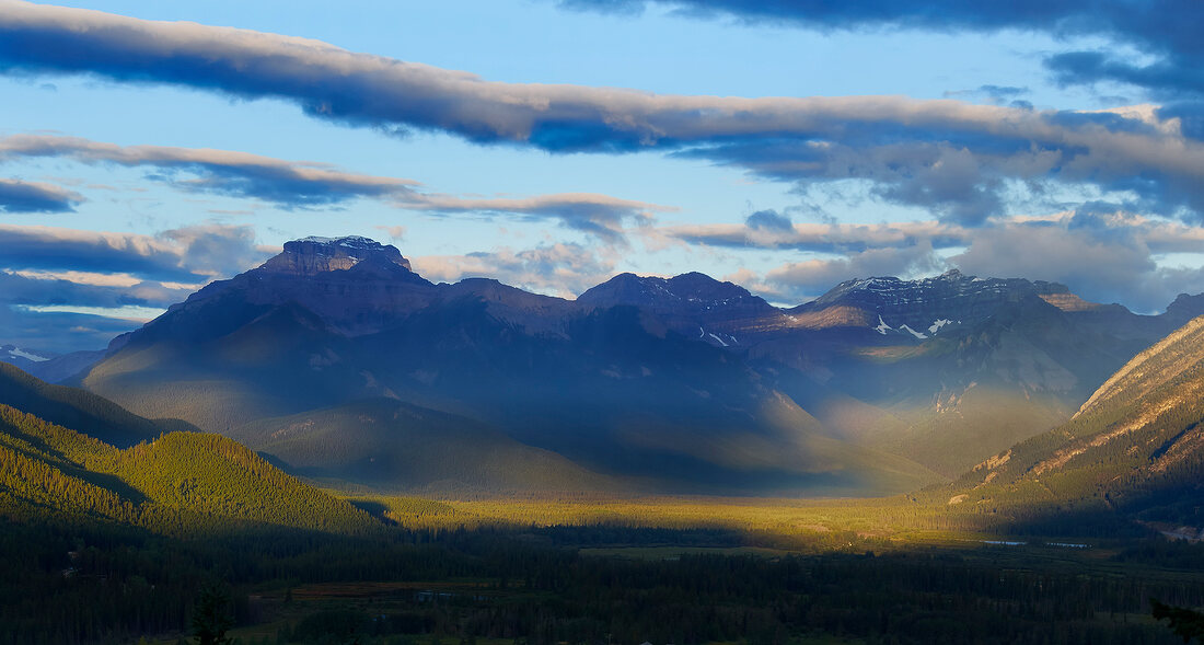 View of Bow river Valley in Alberta, Canada