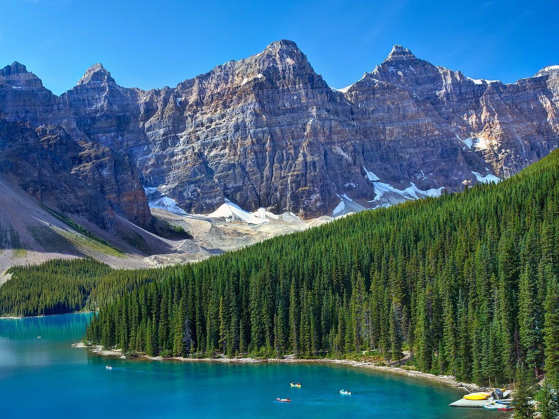 Kanada, Alberta, Banff National Park Moraine Lake, Gletscher, Kanus