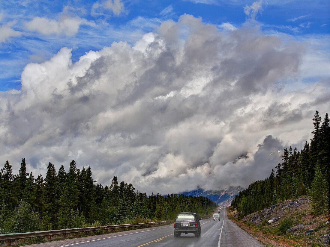 View of highway 93 in Alberta, Canada