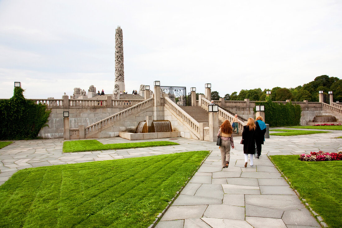 Norwegen, Oslo, Vigeland Skulpturenpark, Park, Treppen