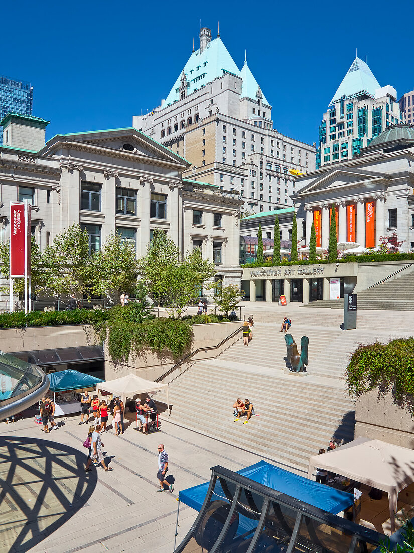 Entrance of Vancouver Art Gallery in Vancouver, British Columbia, Canada