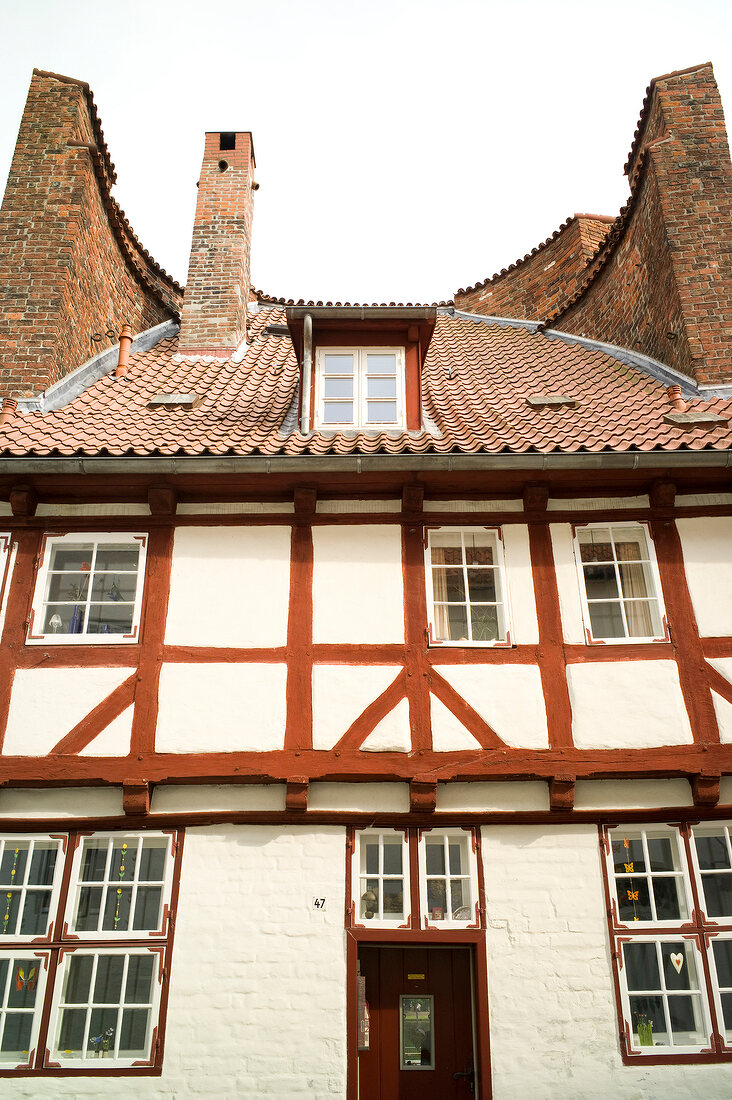 Lübeck, Schleswig Holstein, An der Mauer, historische Häuser