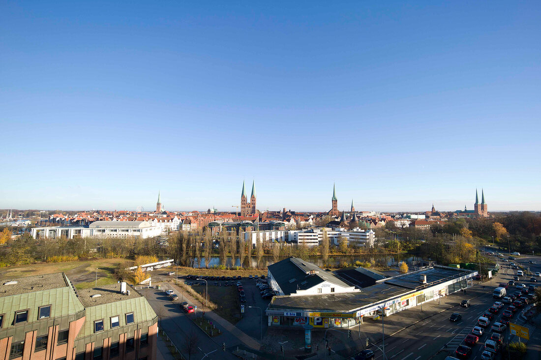 Lübeck, Schleswig Holstein, Blick auf die Altstadtinsel