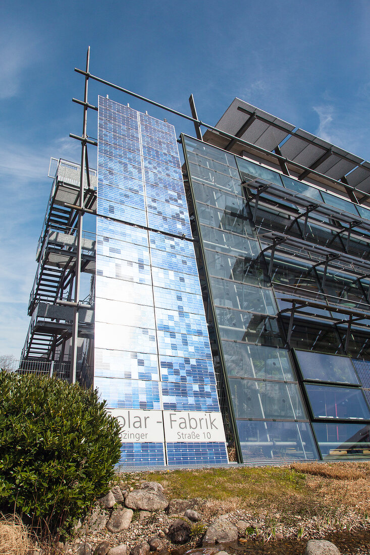 Low angle view of solar factory in Freiburg, Germany