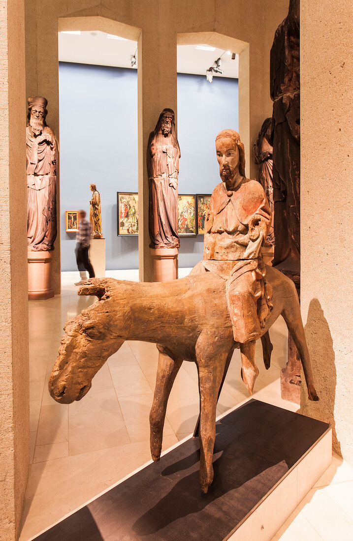 View of sculpture of Christ on ass in Augustiner Museum, Freiburg, Germany