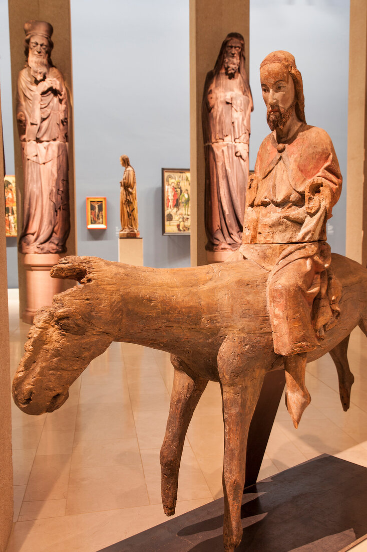 View of sculpture of Christ on ass in Augustiner Museum, Freiburg, Germany